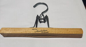 VTG NEVCO Clamp Wooden Hanger pants Manhattan Island NYC